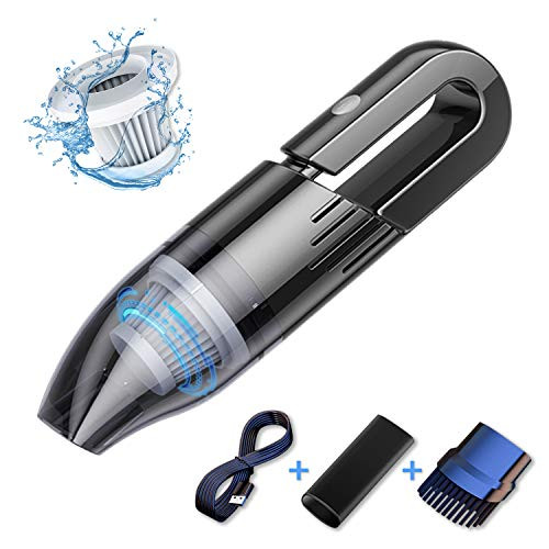 CAMFUN Handheld Vacuum Cleaner Cordless - Portable Car Vacuums Cleaner with 6KPa Strong Suction  and  120W High Power, Mini Vacuum Cleaner with Quick Charge for Pet Hair, Home and Car Cleaning, Black