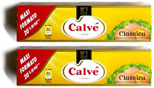 Calve: "Classica" Italian Mayonnaise 6.25 Fluid Ounce -185ml- Package -Pack of 2- [ Italian Import -