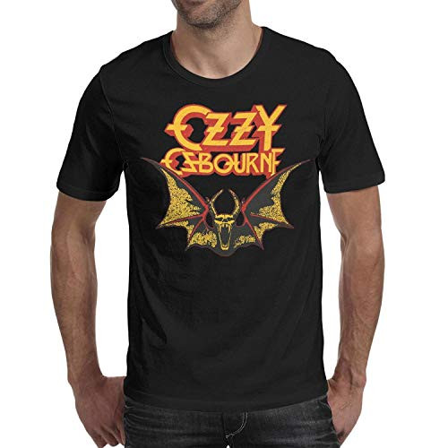 SINGKING Men's Ozzy-Osbourne-Diary-of-A-Madman- Black Cotton Short Sleeved Tee Shirts