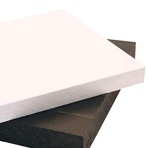 HDPE Sheet High Density Polyethylene - Plastic Sheet 1/2" Thick 12" Length x 12 Width White