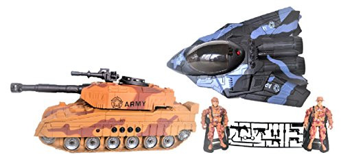 Military Task Force - Tank, Combat Aircraft, Action Figure and Weapons
