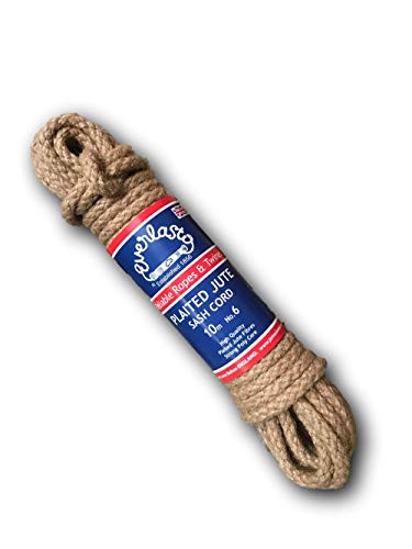 Everlasto Plaited Jute Sash Cord with Strong Polypropylene Core No.5 -7mm- x 10M