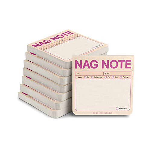 Knock Knock Nag Note Sticky Note Pads, 3 x 3-inches Each, 8-Count -Pastel Edition-