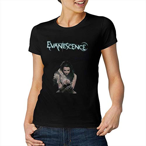 Evanescence Woman's T Shirt Unique Summer Round Neck Tops Short Sleeve T-Shirt Black