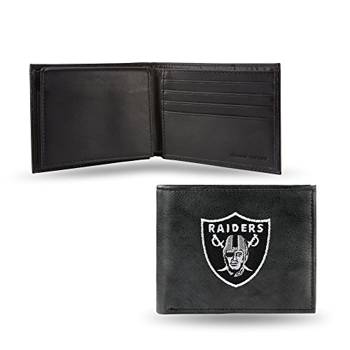 NFL Rico Industries Embroidered Leather Billfold Wallet, Oakland Raiders, 3.25 x 4.25-inches NFL Rico Industries Embroidered Leather Billfold Wallet, Oakland Raiders, 3.25 x 4.25-inches