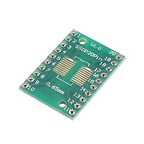 For Arduino-HENG Module Kits Accessory 5pcs SOP20 SSOP20 TSSOP20 to DIP20 Pinboard SMD to DIP Adapter 0.65mm/1.27mm to 2.54mm DIP Pin Pitch PCB Board Converter