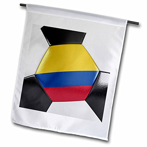 3dRose Carsten Reisinger - Illustrations - Colombia Soccer Ball - 18 x 27 inch Garden Flag -fl-181215-2- 3dRose Carsten Reisinger - Illustrations - Colombia Soccer Ball - 18 x 27 inch Garden Flag -fl-181215-2-