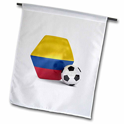 3dRose Carsten Reisinger - Illustrations - Colombia Soccer Ball - 18 x 27 inch Garden Flag -fl-181896-2- 3dRose Carsten Reisinger - Illustrations - Colombia Soccer Ball - 18 x 27 inch Garden Flag -fl-181896-2-
