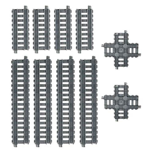 Replacement Parts for Thomas The Train - GBN45 ~ Thomas  and  Friends Trackmaster Percy 6 - in - 1 Set ~ Replacement Package of 10 Tracks ~ 4 S1 Tracks, 4 S2 Tracks  and  2 SX2 Tracks ~ Gray