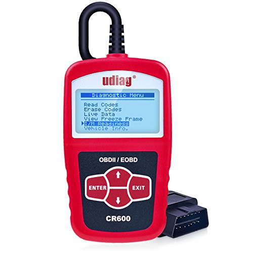 udiag OBD2 Scanner OBD Car Diagnostic Tool Obdii Scanners CR600 Universal Cars Code Reader Scan Directly Check Engine Light MIL Error Meaning Read Erase Fault Codes Identify Vehicle I/M VIN CID CVN