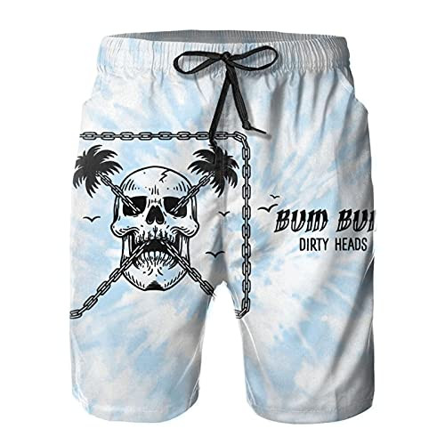 Dirty Heads Logo Beach Shorts Men Quick Dry Board Shorts Fashion Elastic Waist Swim Trunks with Pockets White Dirty Heads Logo Beach Shorts Men Quick Dry Board Shorts Fashion Elastic Waist Swim Trunks with Pockets White