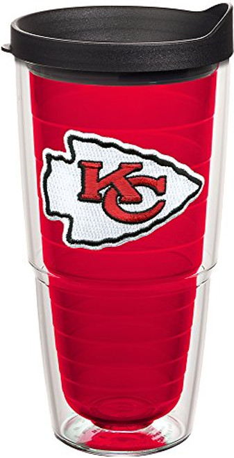 Tervis 1241372 NFL Kansas City Chiefs Primary Logo Insulated Tumbler with Emblem and Black Lid 24oz Red Tervis 1241372 NFL Kansas City Chiefs Primary Logo Insulated Tumbler with Emblem and Black Lid 24oz Red