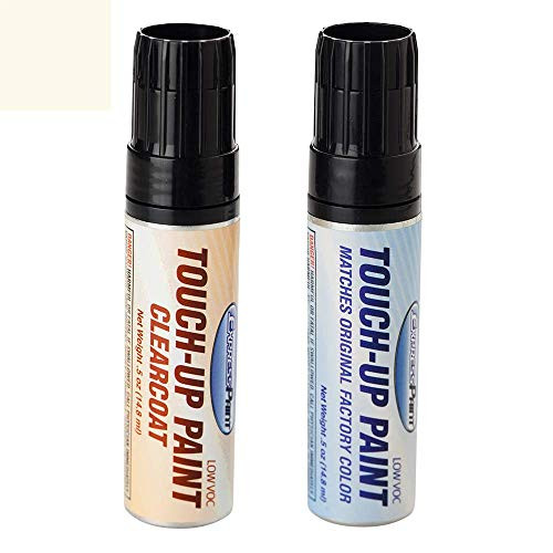 ExpressPaint Half-Ounce Jar - Automotive Touch-up Paint for Nissan Pathfinder - Cloud White Clearcoat QM1 - Color  plus Clearcoat Package