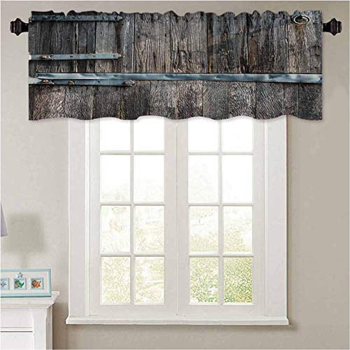 YUAZHOQI Kitchen Curtains Valances Blue Door of The Stable 1 Panel 36" x 18" Windows Rod Pocket for Bedroom
