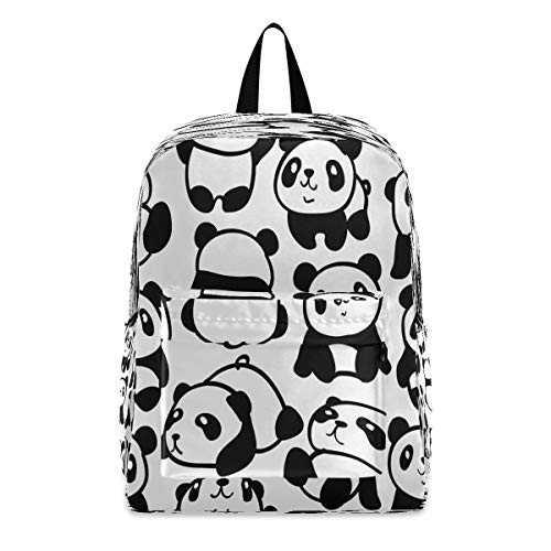 Blueangle Pandas College Backpack, Travel Laptop School Backpack for Boy Girl Teens, Water Resistant Bookbag Fits 15.6 Inch Laptop