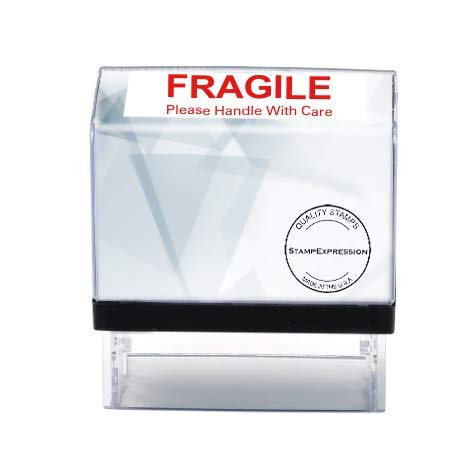 StampExpression - Fragile Please Handle with Care Office Self Inking Rubber Stamp - Red Ink -A-5651-