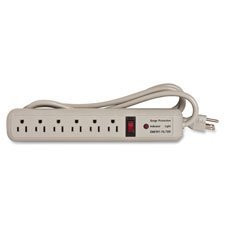 Strip Surge Protector,1080 Joules, 6 Outlets, 6' Cord, Putty, Sold as 1 Each