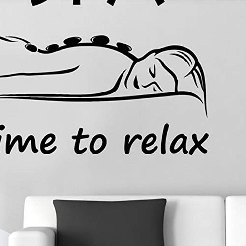dwxnzbz Time to Relax Quote Vinyl Wall Decal Spa Salon Quote Woman Massage Room Saying Art Decor Stickers Mural Removable Wallpaper  74X84Cm