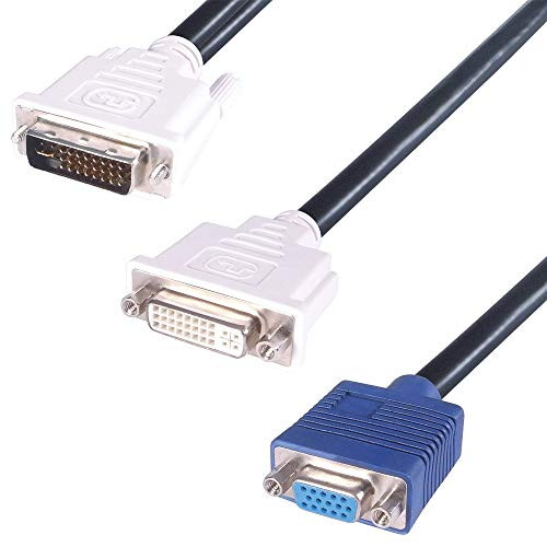 Connekt Gear DVI-I to DVI-D Female/VGA HD15 Female Splitter Cable