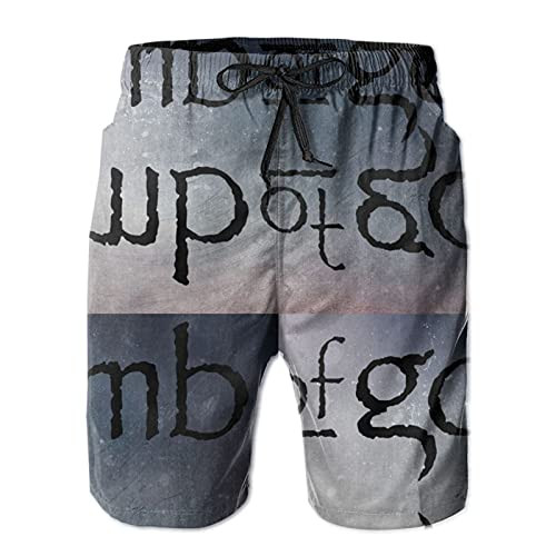 Lamb of God Logo Swim Trunks Funny Beach Shorts Casual Men's Beach Board Shorts Pants White
