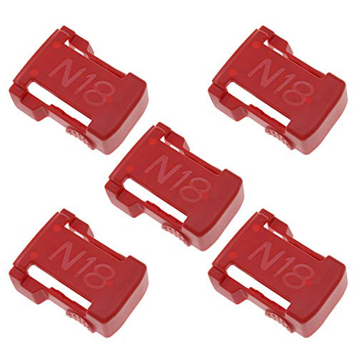 Red Battery Mount Bracket Rack Storage Slots Holder Compatible with Milwaukee M18 18V Battery Under Shelf Mount 5 Pack