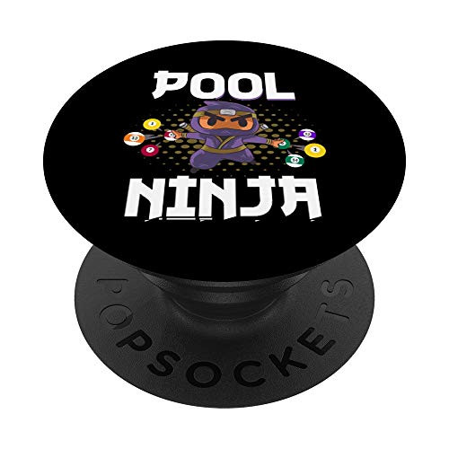 Pool Ninja Stealth Mode Billiards Player Billiards Expert PopSockets PopGrip: Swappable Grip for Phones  and  Tablets