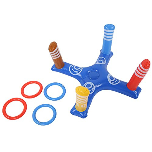 GLOGLOW Inflatable Pool Ring Toss Game- Inflatable Swimming Pool Water Game Inflatable Pool Toss Game Inflatable Pool Ring Toss Games Toys Summer Swimming Pool-Blue-