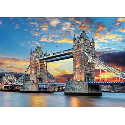 1000 Piece Puzzle- London Tower Bridge - Adults Teens Kids Jigsaw Large Puzzle Toys Gift Educational Intellectual Decompressing Fun Family Game