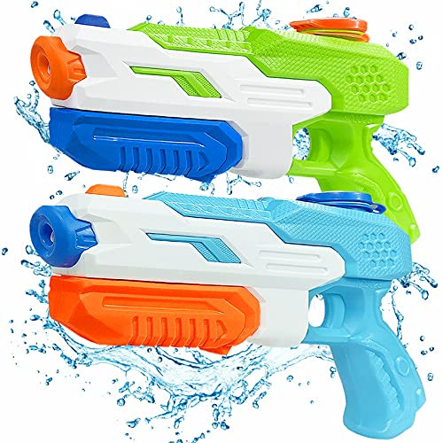 DEELIFE Water Guns for Kids- 2 Pack Squirt Guns Super Soaker Water Gun 600CC High Capacity Water Soaker Blaster Summer Swimming Pool Sand Party Outdoor Water Fighting Play Toys