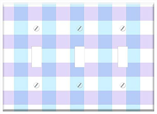 Switch Plate Triple Toggle - Scrapbook Scrapbooking Checks Gingham Paper 1