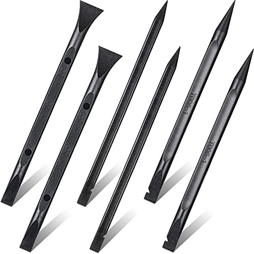 6 Pieces Carbon Fiber Plastic Scraper Black Non Scratch Cleaning Tool Multi Purpose Stiff Scraper Pen-Shaped Scraper Tool Label Scraper for Tight Spaces- Kitchen- Crevices- Food- Paint