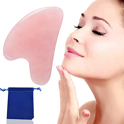 Gua Sha Facial Tool- Jade Gua Sha Board for Face Body Massage SPA- Gua Sha Scraping Massage Tool-Pink- Gua Sha Facial Tool- Jade Gua Sha Board for Face Body Massage SPA- Gua Sha Scraping Massage Tool-Pink-