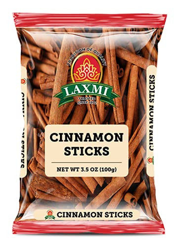 Laxmi Brand Cinnamon Stick- Authentic Round Cinnamon from India- Whole- Raw Cinnamon- House of Spices -3.5oz-