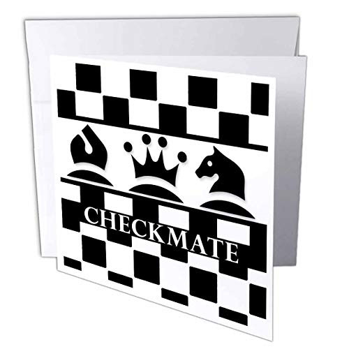 3dRose Greeting Card Chess Themed Black and White Checkered Checkmate - 6 by 6-inches -gc-310161-5- 3dRose Greeting Card Chess Themed Black and White Checkered Checkmate - 6 by 6-inches -gc-310161-5-