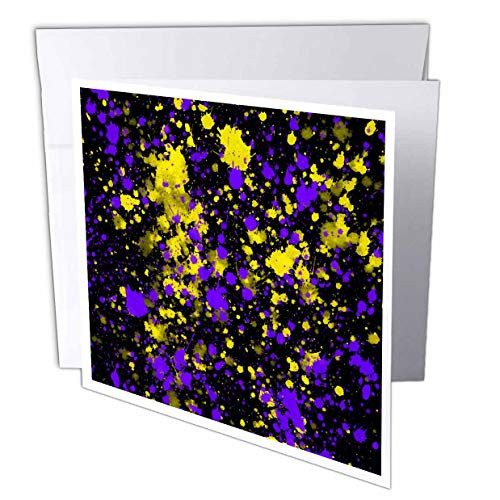 3dRose Purple and Yellow Image of Paint Splatter Abstract - Greeting Cards -gc-338075-5- 3dRose Purple and Yellow Image of Paint Splatter Abstract - Greeting Cards -gc-338075-5-
