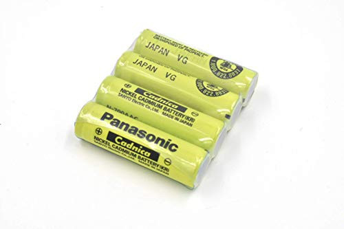 Combo: 4 Pcs - Panasonic/Sanyo NiCd AA Battery -no tabs- Button TOP - N-700 AAC - for Solar- shavers- Razors- etc