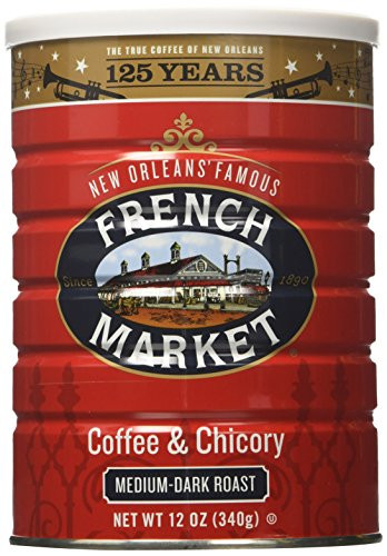 French Market Coffee & Chicory, Medium-dark Roast, Creole Roast, 12-ounce Cans (Pack of 3)