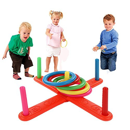Hoop Ring Toss Plastic Ring Toss Quoits Garden Game Pool Toy Outdoor Fun Set for Children Fun Playing Sports Cultue