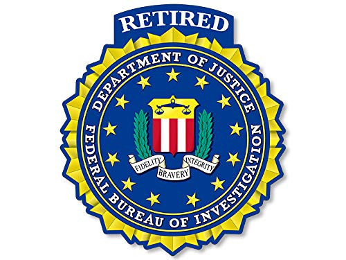 AV Retired FBI Sticker -Federal Bureau of Investigation Officer Seal Logo Insignia ex-