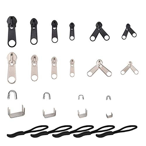 SUPVOX 194PCS Zipper Pull Tabs Zip Puller Fixer Replacement Metal Zipper Pull Repair Zipper for Suitcase- Backpack- Clothes- Bags- Luggage- DIY Crafts SUPVOX 194PCS Zipper Pull Tabs Zip Puller Fixer Replacement Metal Zipper Pull Repair Zipper for Suitcase- Backpack- Clothes- Bags- Luggage- DIY Crafts