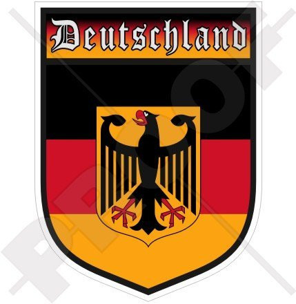 GERMANY Deutschland German Shield DEUTSCH 100mm -4"- Vinyl Bumper Sticker- Decal