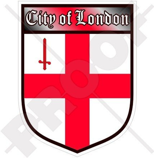 City of LONDON England British Shield UK Britain 100mm -4"- Vinyl Bumper Sticker- Decal