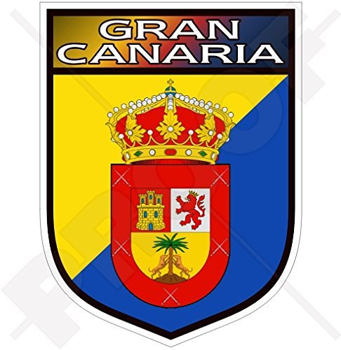 GRAN CANARIA Shield CANARY ISLANDS Spain- Islas Canarias Spanish 100mm -4"- Vinyl Bumper Sticker- Decal