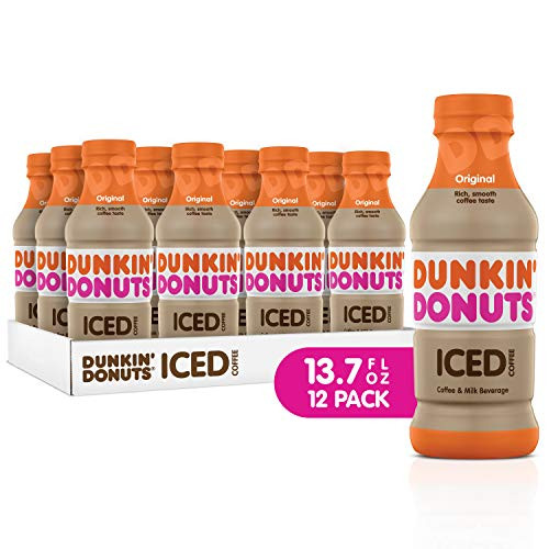 Dunkin Donuts Iced Coffee, Original, 13.7 Fluid Ounce (Pack of 12)