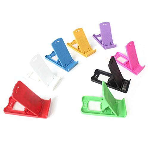 hudiemm0B Phone Holder- Mini Foldable Plastic Universal Mobile Phone Holder Desktop Table Stand Bracket Random Color