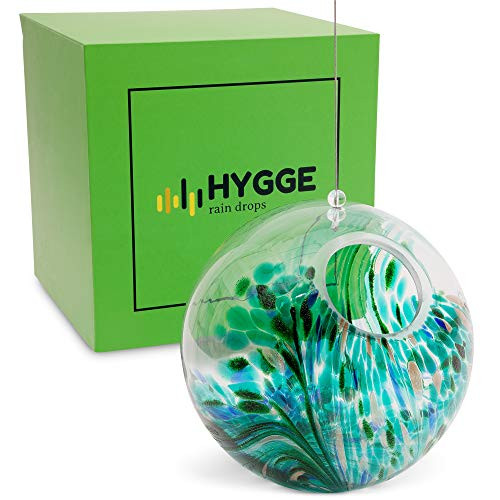 Hanging Terrariums, Hand Blown Glass, for Succulent Plants - Decorative Air Plant Globes and Orbs for Home, Patio, Garden, Balcony - Terrarium Tealight Candle Holder - Indoor, Outdoor Decor