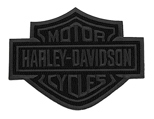 Harley-Davidson 4 inch Embroidered Black Bar  and  Shield Logo Emblem Sew-On Patch