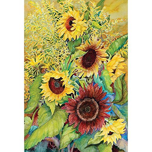 Field Of Sunflowers And Goldenrods 30 x 44 Rectangular Large House Flag
