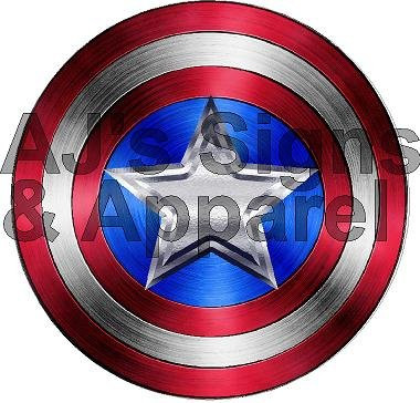 AJ's Signs  and  Apparel Captain America Civil War Shield Vinyl Sticker Decal Cars Trucks Vans Walls Laptop