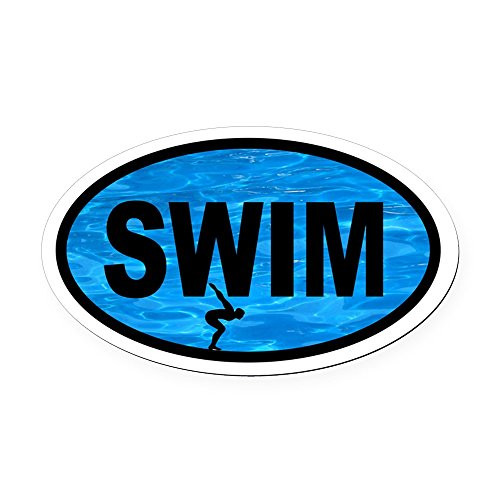 CafePress Swim Pool Racer Oval Car Magnet- Euro Oval Magnetic Bumper Sticker